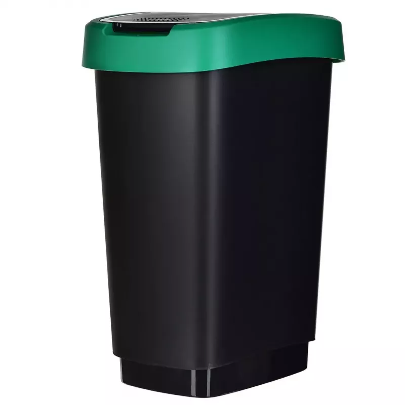 Trójkomorowy segregator odpadów rotho Twist 3 × 25 L (technopolimer, czarny, 252×333×476 mm)