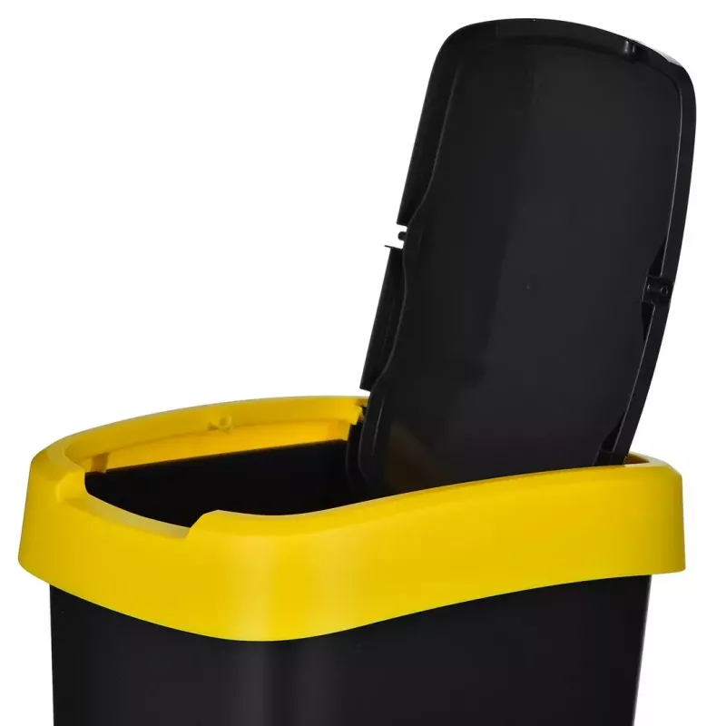 Trójkomorowy segregator odpadów rotho Twist 3 × 25 L (technopolimer, czarny, 252×333×476 mm)
