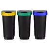 Trójkomorowy segregator odpadów rotho Twist 3 × 25 L (technopolimer, czarny, 252×333×476 mm)