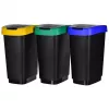 Trójkomorowy segregator odpadów rotho Twist 3 × 25 L (technopolimer, czarny, 252×333×476 mm)