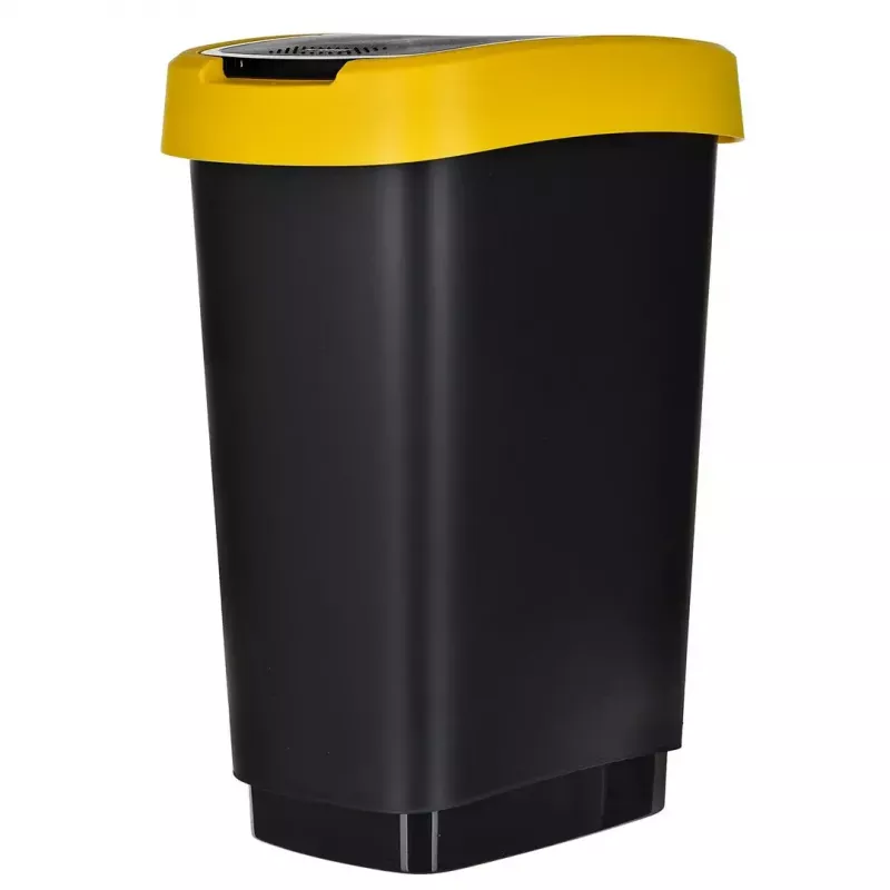 Trójkomorowy segregator odpadów rotho Twist 3 × 25 L (technopolimer, czarny, 252×333×476 mm)