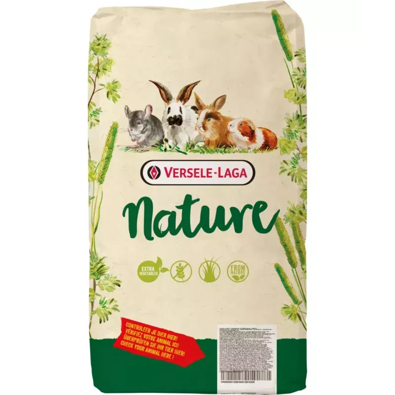 Przekąska Versele-Laga Cavia Nature 2,3 kg — karma dla świnek morskich, 15% białka, 16% włókna surowego, 3% tłuszczu, zioła, witamina D3, bez konserwantów i cukru