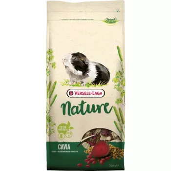 Przekąska Versele-Laga Cavia Nature 2,3 kg — karma dla świnek morskich, 15% białka, 16% włókna surowego, 3% tłuszczu, zioła, witamina D3, bez konserwantów i cukru