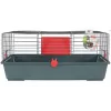 Klatka dla gryzoni ZOLUX Classic 80 — dwupoziomowa obudowa metalowo-plastikowa, 800×430×330 mm, rozstaw prętów 31 mm, szaro-czerwona