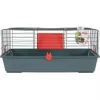 Klatka dla gryzoni ZOLUX Classic 80 — dwupoziomowa obudowa metalowo-plastikowa, 800×430×330 mm, rozstaw prętów 31 mm, szaro-czerwona