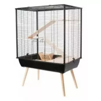 Klatka ZOLUX Neo Cozy Large Rodents H80 czarna — klatka metalowo-plastikowa dla szczurów i myszy, wys. 80 cm, szer. 78 cm, gł. 48 cm