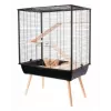 Klatka ZOLUX Neo Cozy Large Rodents H80 czarna — klatka metalowo-plastikowa dla szczurów i myszy, wys. 80 cm, szer. 78 cm, gł. 48 cm