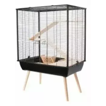 Klatka ZOLUX Neo Cozy Large Rodents H80 czarna — klatka metalowo-plastikowa dla szczurów i myszy, wys. 80 cm, szer. 78 cm, gł. 48 cm
