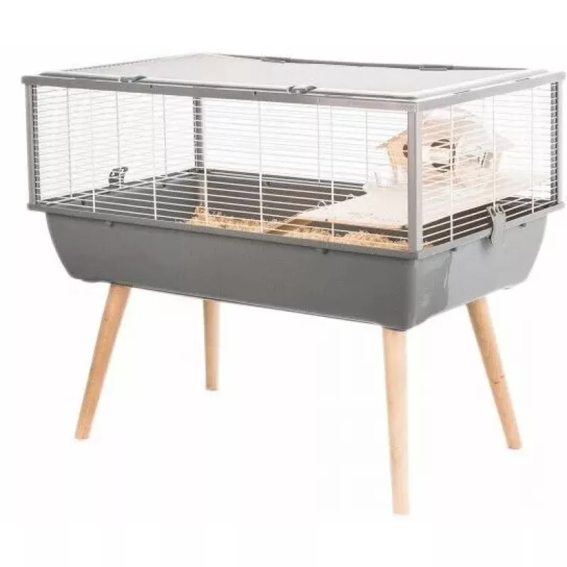 Klatka dla gryzoni ZOLUX Neo Nigha H36 z 2 poziomami, plastikowa podstawa, 780×480×360 mm, szara
