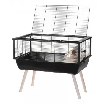 Klatka dla gryzoni ZOLUX Neo Nigha small H36 czarna, drewno, W780×D360×W480 mm, kółko w zestawie