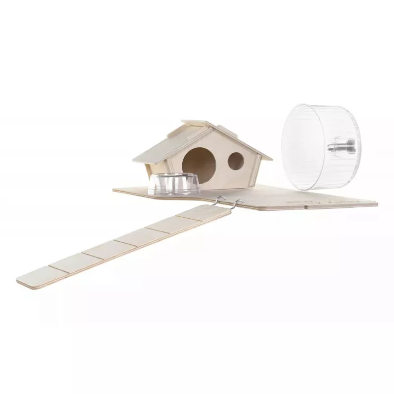 Klatka dla gryzoni ZOLUX Neo Nigha small H36 czarna, drewno, W780×D360×W480 mm, kółko w zestawie