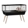 Klatka dla gryzoni ZOLUX Neo Nigha small H36 czarna, drewno, W780×D360×W480 mm, kółko w zestawie