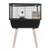 Klatka dla gryzoni ZOLUX Neo Nigha small H36 czarna, drewno, W780×D360×W480 mm, kółko w zestawie