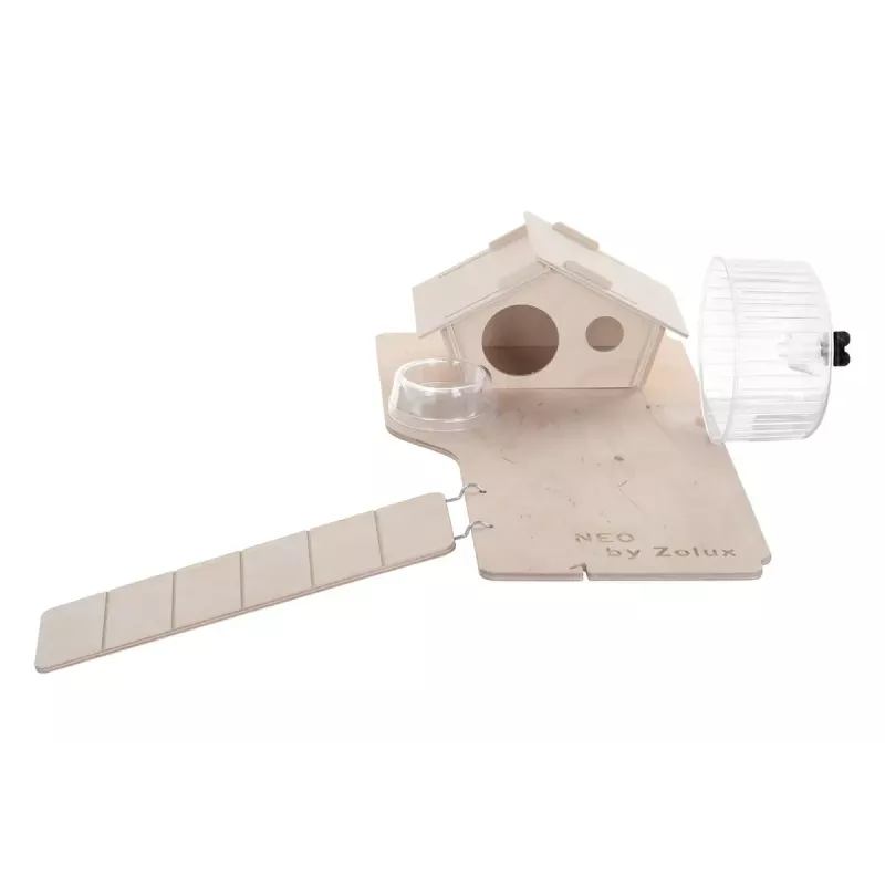 Klatka dla gryzoni ZOLUX Neo Nigha small H36 czarna, drewno, W780×D360×W480 mm, kółko w zestawie