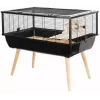 Klatka dla gryzoni ZOLUX Neo Nigha small H36 czarna, drewno, W780×D360×W480 mm, kółko w zestawie