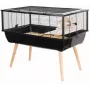 Klatka dla gryzoni ZOLUX Neo Nigha small H36 czarna, drewno, W780×D360×W480 mm, kółko w zestawie