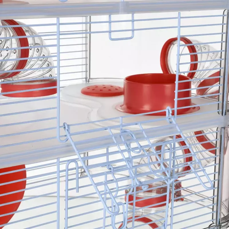 Klatka dla gryzoni ZOLUX Rody3 Trio — habitat dla małych zwierząt, metal/tworzywo sztuczne, 410×270×530 mm, 3 kg, zawiera kołowrotek