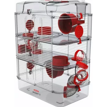 Klatka dla gryzoni ZOLUX Rody3 Trio — habitat dla małych zwierząt, metal/tworzywo sztuczne, 410×270×530 mm, 3 kg, zawiera kołowrotek