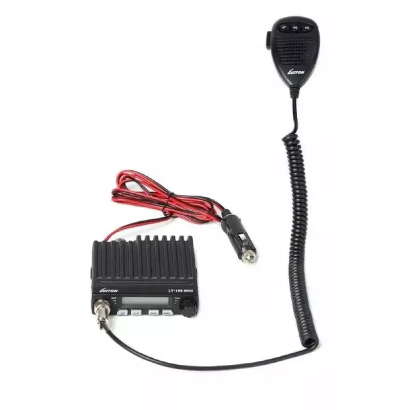 Samochodowe radio CB Luiton LT-198, 40 kanałów AM/FM, 4 W, 12–24 V, czarne, wtyczka do gniazda zapalniczki