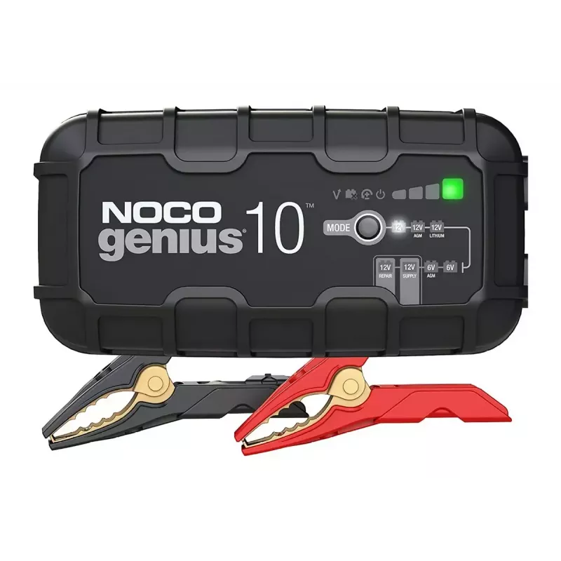 Ładowarka akumulatorów NOCO GENIUS10 EU 10 A do akumulatorów 6V i 12V — konserwacja i odsiarczanie, 150 W, Li‑Ion/AGM/Żel, wodoszczelna IPX
