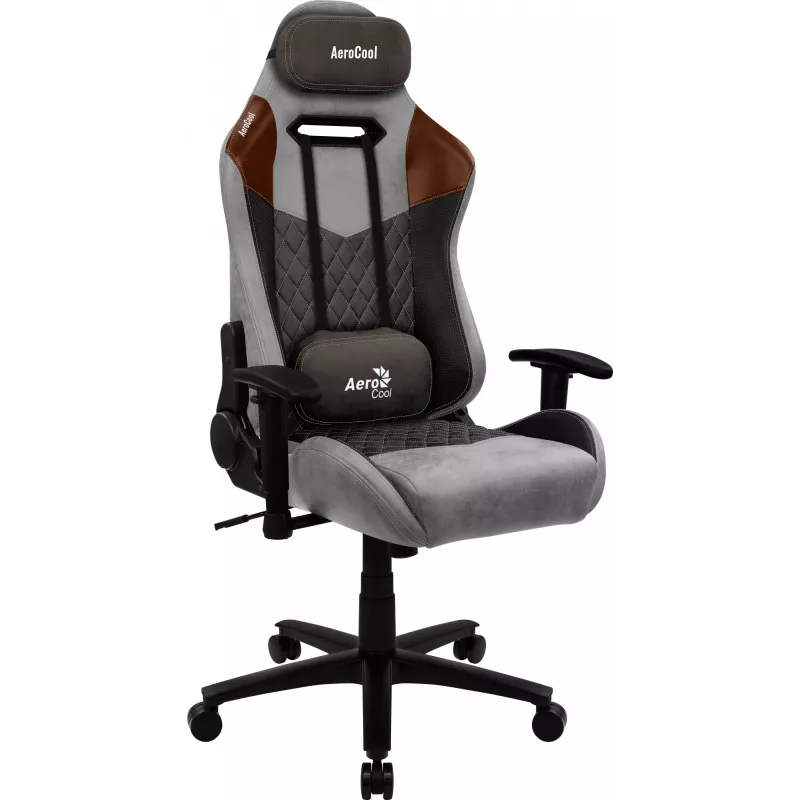 Aerocool DUKE AeroSuede uniwersalny fotel gamingowy czarny, brązowy, szary