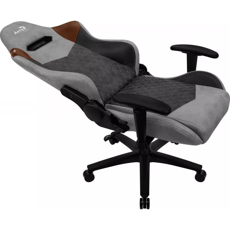 Aerocool DUKE AeroSuede uniwersalny fotel gamingowy czarny, brązowy, szary