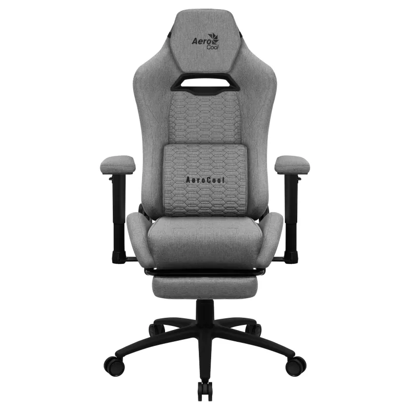 Aerocool ROYALASHGR Premium Ergonomic Gaming Chair Legrest Aeroweave Technology szary