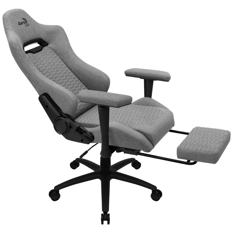 Aerocool ROYALASHGR Premium Ergonomic Gaming Chair Legrest Aeroweave Technology szary