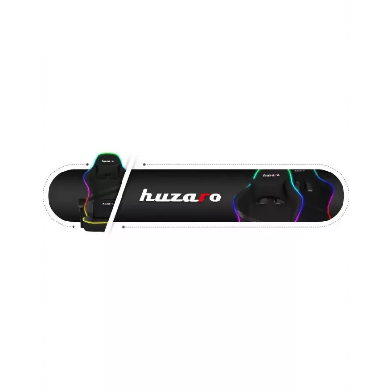 Fotel gamingowy Huzaro FORCE 4.4 RGB Czarny — obszyty tkaniną kubełkowy fotel, maks. 130 kg, regulowane oparcie, wysokość 115–125 cm, podświetlenie RGB