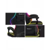 Fotel gamingowy Huzaro FORCE 4.4 RGB Czarny — obszyty tkaniną kubełkowy fotel, maks. 130 kg, regulowane oparcie, wysokość 115–125 cm, podświetlenie RGB