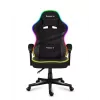 Fotel gamingowy Huzaro FORCE 4.4 RGB Czarny — obszyty tkaniną kubełkowy fotel, maks. 130 kg, regulowane oparcie, wysokość 115–125 cm, podświetlenie RGB