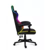 Fotel gamingowy Huzaro FORCE 4.4 RGB Czarny — obszyty tkaniną kubełkowy fotel, maks. 130 kg, regulowane oparcie, wysokość 115–125 cm, podświetlenie RGB