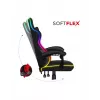 Fotel gamingowy Huzaro FORCE 4.4 RGB Czarny — obszyty tkaniną kubełkowy fotel, maks. 130 kg, regulowane oparcie, wysokość 115–125 cm, podświetlenie RGB