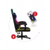 Fotel gamingowy Huzaro FORCE 4.4 RGB Czarny — obszyty tkaniną kubełkowy fotel, maks. 130 kg, regulowane oparcie, wysokość 115–125 cm, podświetlenie RGB