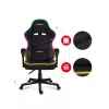 Fotel gamingowy Huzaro FORCE 4.4 RGB Czarny — obszyty tkaniną kubełkowy fotel, maks. 130 kg, regulowane oparcie, wysokość 115–125 cm, podświetlenie RGB