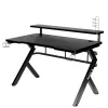 Biurko gamingowe Huzaro Hero 5.0 Czarny — prosty aluminiowy stelaż, blat z włókna węglowego 1200×600 mm