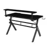 Biurko gamingowe Huzaro Hero 5.0 Czarny — prosty aluminiowy stelaż, blat z włókna węglowego 1200×600 mm