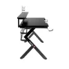Biurko gamingowe Huzaro Hero 5.0 Czarny — prosty aluminiowy stelaż, blat z włókna węglowego 1200×600 mm