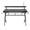 Biurko gamingowe Huzaro Hero 5.0 Czarny — prosty aluminiowy stelaż, blat z włókna węglowego 1200×600 mm