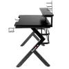 Biurko gamingowe Huzaro Hero 5.0 Czarny — prosty aluminiowy stelaż, blat z włókna węglowego 1200×600 mm