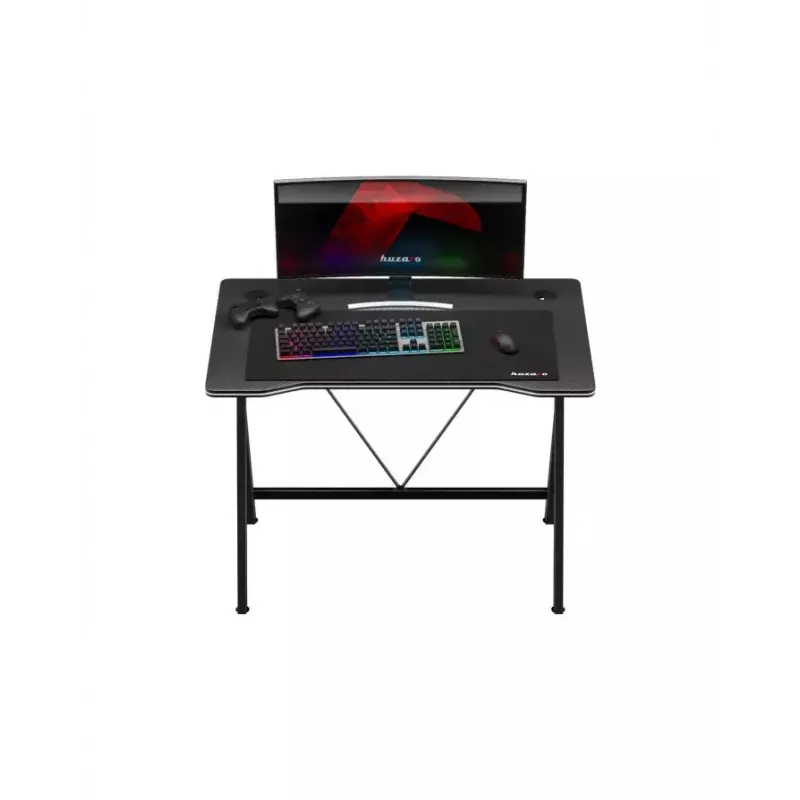 Biurko gamingowe Huzaro Hero 1.4 Czarny, prostokątne, blat MDF, 1000x500x750 mm, czarne