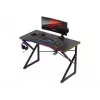 Stół gamingowy Huzaro Hero 1.7 RGB Czarny — proste ergonomiczne biurko 1200x600 mm, wysokość 750 mm, LED, uchwyt na kubek, haczyk na słuchawki