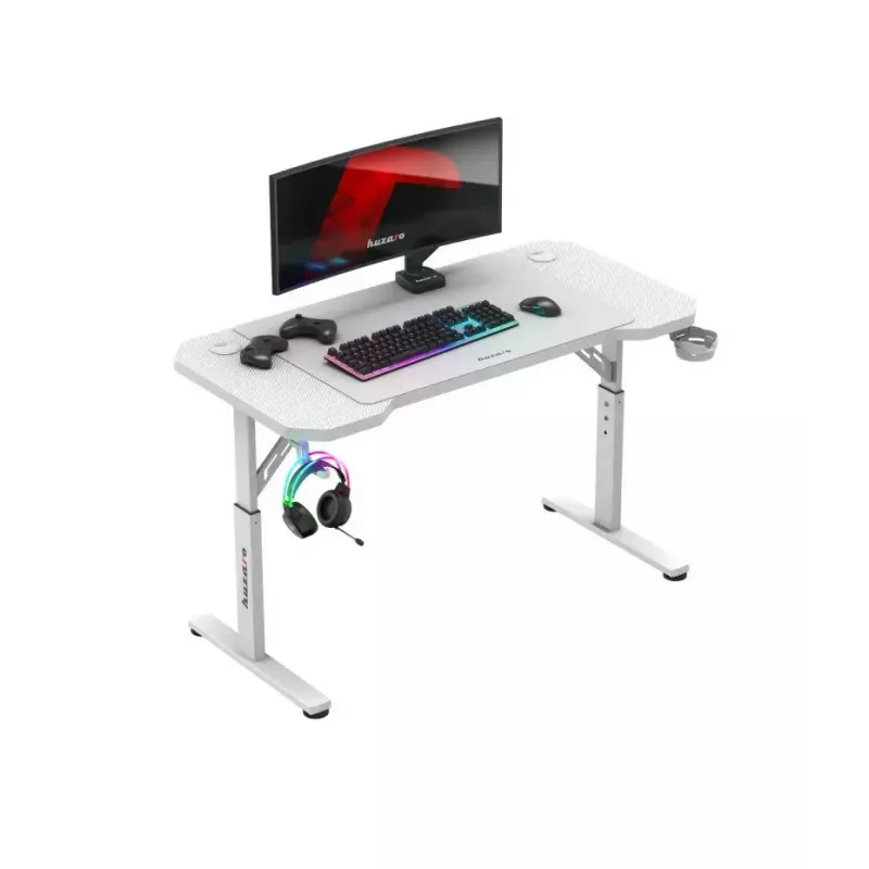 Fotel gamingowy huzaro Hero 2.6 biały — ergonomiczny, regulowany, wysoki obrotowy fotel gamingowy z uchwytem na kubek i haczykiem na słuchawki