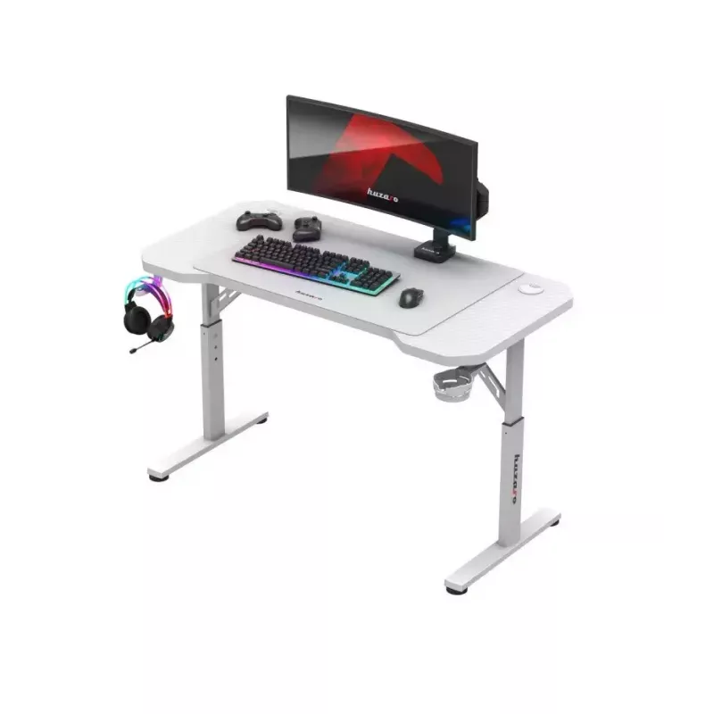 Fotel gamingowy huzaro Hero 2.6 biały — ergonomiczny, regulowany, wysoki obrotowy fotel gamingowy z uchwytem na kubek i haczykiem na słuchawki
