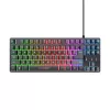 Trust GXT 833 Thado klawiatura Gaming USB Holenderski Czarny, Srebrny
