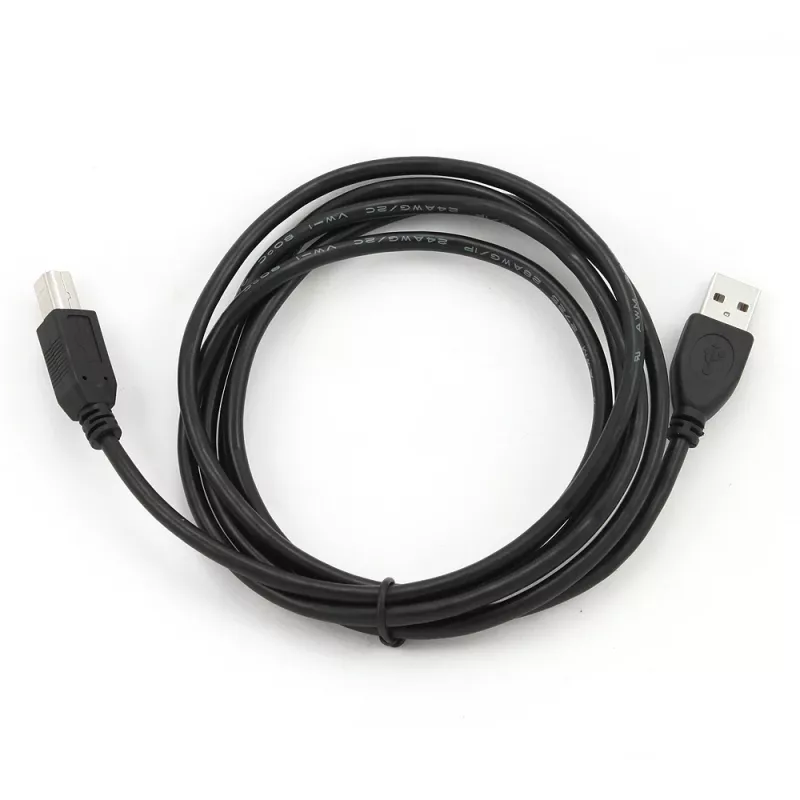 Kabel GEMBIRD USB 2.0 wtyk A – wtyk B, 2,0 m (6 stóp) – czarny / opakowanie zbiorcze (ccp-USB2-ambm-6)