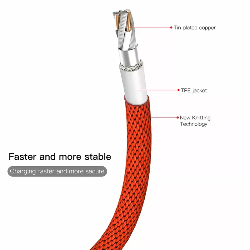 Kabel USB-A do Lightning Baseus Yiven 1,8 m, wyjście 2 A, czerwony, powłoka z elastomeru termoplastycznego