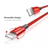 Kabel USB-A do Lightning Baseus Yiven 1,8 m, wyjście 2 A, czerwony, powłoka z elastomeru termoplastycznego