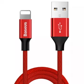 Kabel USB-A do Lightning Baseus Yiven 1,8 m, wyjście 2 A, czerwony, powłoka z elastomeru termoplastycznego