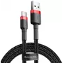 BASEUS Pleciony kabel do szybkiego ładowania Cafule - USB Type-A do Type-C 2A - 2 m - Czarny (nylon)